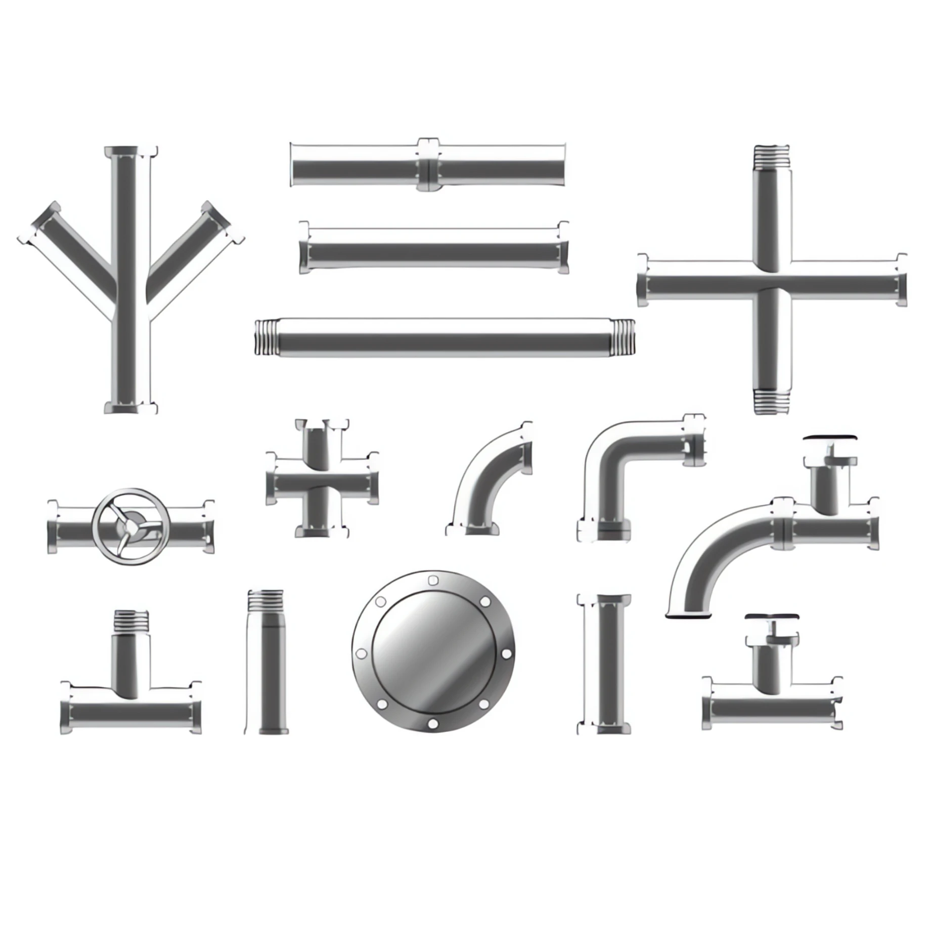 Industrial grade stainless steel welding fittings
